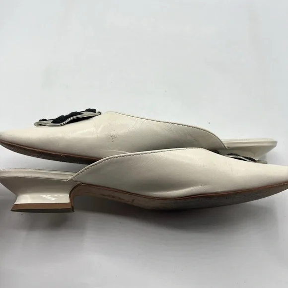 Tory Burch Sz‎ 10 Patos Logo Kitten Heel Mules - Picture 9 of 13